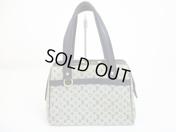 Photo1: LOUIS VUITTON Monogram Mini Canvas Blue Hand Bag Purse Josephine PM #6628