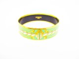 Photo: HERMES Enamel Bangle Bracelet Green Multicolor Emaiyu GM #6652