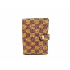 Photo: LOUIS VUITTON Damier Leather Brown Document Holders Agenda PM #6676