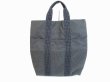 Photo2: HERMES Canvas Her Line Gray Hand Bag Tote Bag Purse Cabas #6679