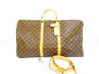 Photo2: LOUIS VUITTON Monogram Leather Brown Duffle&Gym Bag Keepall 60 Bandouliere #6685