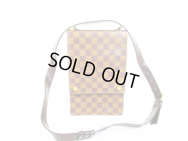 Photo1: LOUIS VUITTON Damier Leather Brown Crossbody Bag Purse Portobello #6707