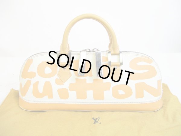 Photo1: LOUIS VUITTON Graffiti Beige 2001 Limited Hand Bag Alma Horizontal #6708