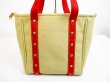 Photo2: LOUIS VUITTON Cup Canvas Beige&Red Tote Bag Purse Antigua Cabas MM #6710