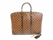 Photo1: LOUIS VUITTON Damier Leather Brown Briefcases Business Case Voyage #6713