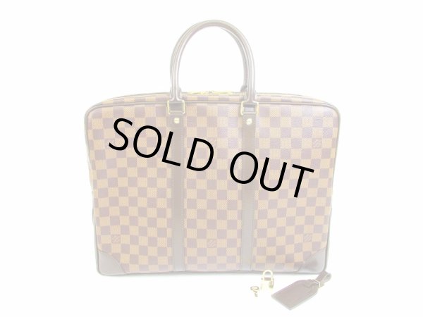 Photo1: LOUIS VUITTON Damier Leather Brown Briefcases Business Case Voyage #6713