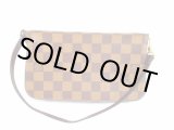 Photo: LOUIS VUITTON Damier Leather Brown Accessories Pouch Pochette #6741