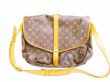 Photo1: LOUIS VUITTON Monogram Leather Brown Crossbody Bag Saumur 35 #6764