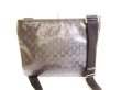 Photo2: GUCCI Imprimee Black PVC Crossbody Bag Purse #6767