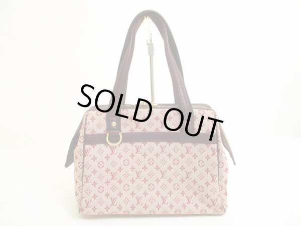 Photo1: LOUIS VUITTON Monogram Mini Canvas Red Hand Bag Purse Josephine PM #6775