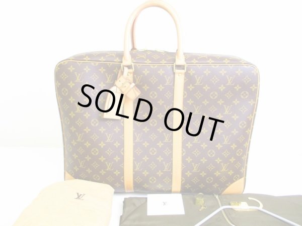 Photo1: LOUIS VUITTON Monogram Leather Brown Hand Bag Travel Bag Sirius 24 Heures #6866