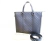 Photo1: LOUIS VUITTON Damier Infini Leather Black Tote Bag w/Strap Tadao PM #6868