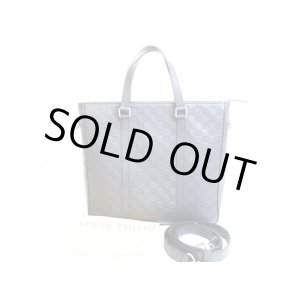 Photo: LOUIS VUITTON Damier Infini Leather Black Tote Bag w/Strap Tadao PM #6868