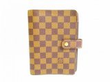 Photo: LOUIS VUITTON Damier Leather Brown Document Holders Agenda MM #6869