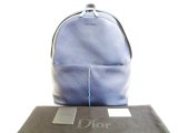 Photo: Dior Homme Calf Leather Navy Blue & Light Blue Backpack #6872