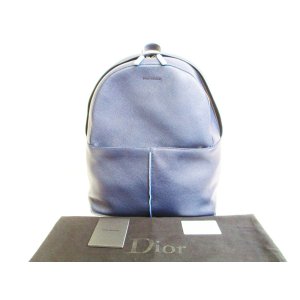 Photo: Dior Homme Calf Leather Navy Blue & Light Blue Backpack #6872