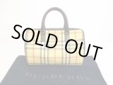 Photo: BURBERRY Nova Check PVC Brown Hand Bag Mini Boston Bag Purse #6875