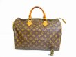 Photo1: LOUIS VUITTON Monogram Leather Brown Hand Bag Purse Speedy35 #6886