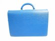 Photo2: LOUIS VUITTON Epi Leather Blue Briefcase Business Case Fermoir #6897