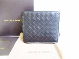 Photo: BOTTEGA VENETA Intrecciato Leather Black Bifold Wallet Purse #6920