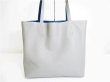 Photo2: HERMES Gray Blue Taurillon Clemence Leather Reversible Tote Bag Double Sens 45 #6982