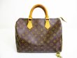 Photo1: LOUIS VUITTON Monogram Leather Brown Hand Bag Purse Speedy30 #7012