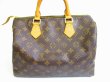 Photo2: LOUIS VUITTON Monogram Leather Brown Hand Bag Purse Speedy30 #7012