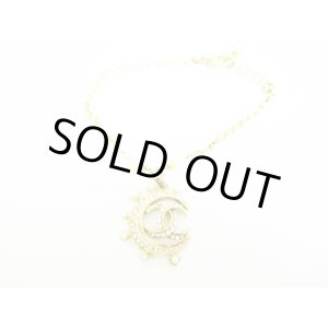 Photo: CHANEL Rhinestone CC Logo Crescent Moon Motif Bracelet Bangle #7024
