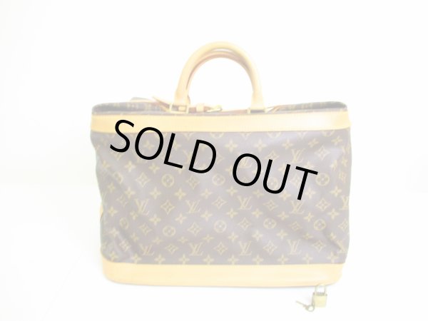 Photo1: LOUIS VUITTON Monogram Leather Brown Duffle Bag Hand Bag Cruiser Bag 40 #7040