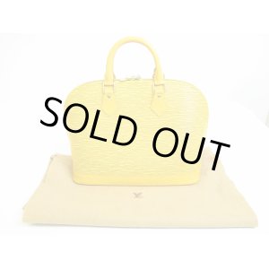 Photo: LOUIS VUITTON Epi Yellow Leather Hand Bag Purse Alma #7049