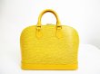 Photo2: LOUIS VUITTON Epi Yellow Leather Hand Bag Purse Alma #7049