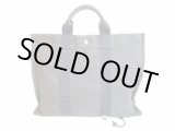 Photo: HERMES Gray Canvas Her Line Hand Bag Tote Bag MM Purse #7052
