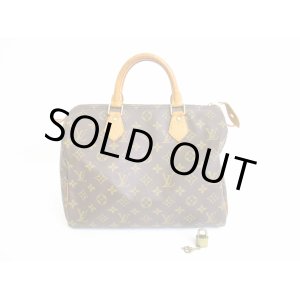 Photo: LOUIS VUITTON Monogram Leather Brown Hand Bag Purse Speedy30 #7063