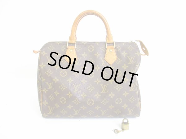 Photo1: LOUIS VUITTON Monogram Leather Brown Hand Bag Purse Speedy30 #7063