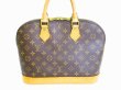 Photo2: LOUIS VUITTON Monogram Leather Brown Hand Bag Purse Alma #7064