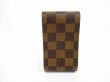 Photo2: LOUIS VUITTON Damier Brown Leather Cigarette Case Tabacco Case #7069