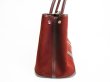 Photo3: HERMES Canvas and Leather Red Brown Hand Bag Purse Garden Party PM #7078