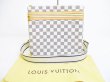 Photo1: LOUIS VUITTON Azur White Leather Crossbody Bag Purse Pohette Bosphore #7126