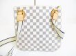 Photo2: LOUIS VUITTON Azur White Leather Crossbody Bag Purse Pohette Bosphore #7126