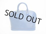 Photo: LOUIS VUITTON Epi Blue Leather Hand Bag Purse Alma #7127