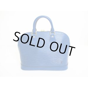 Photo: LOUIS VUITTON Epi Blue Leather Hand Bag Purse Alma #7127