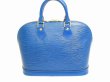 Photo2: LOUIS VUITTON Epi Blue Leather Hand Bag Purse Alma #7127