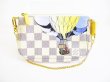 Photo1: LOUIS VUITTON Azur White Leather Mini Accessories Pouch Pochette #7182