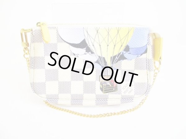 Photo1: LOUIS VUITTON Azur White Leather Mini Accessories Pouch Pochette #7182