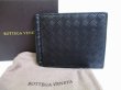 Photo1: BOTTEGA VENETA Intrecciato Black Leather Bifold Bill Wallet Purse #7200