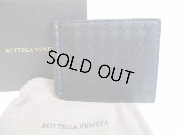 Photo1: BOTTEGA VENETA Intrecciato Black Leather Bifold Bill Wallet Purse #7200