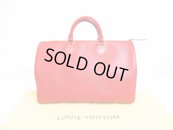 Photo1: LOUIS VUITTON Epi Red Leather Hand Bag Purse Speedy35 #7221