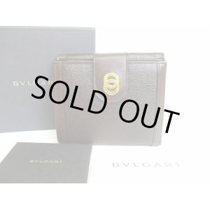 Photo: BVLGARI Dark Brown Leather 2 Folds Bifold Women Wallet #7237