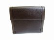 Photo2: BVLGARI Dark Brown Leather 2 Folds Bifold Women Wallet #7237