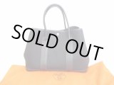 Photo: HERMES Canvas and Leather Black Hand Bag Purse Garden Party PM #7240